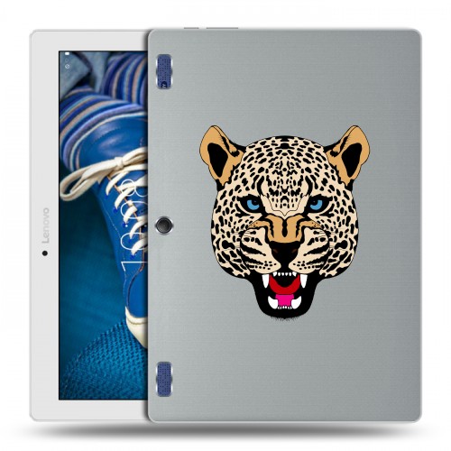 Дизайнерский силиконовый чехол для Lenovo Tab 2 A10-30 Прозрачные леопарды