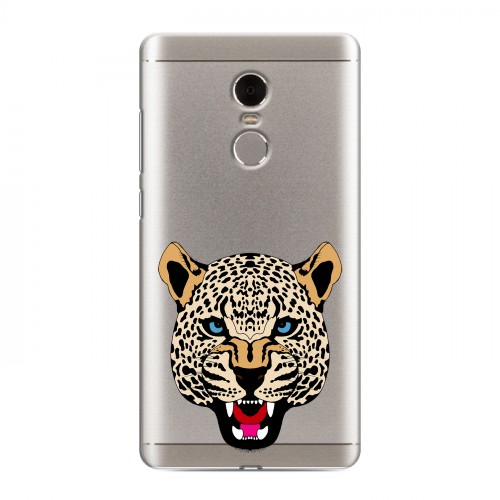 Дизайнерский силиконовый чехол для Xiaomi RedMi Note 4 Прозрачные леопарды
