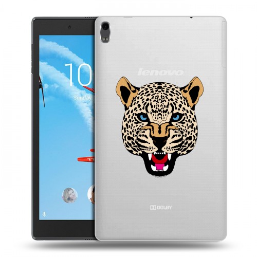 Дизайнерский силиконовый чехол для Lenovo Tab 4 8 Plus Прозрачные леопарды