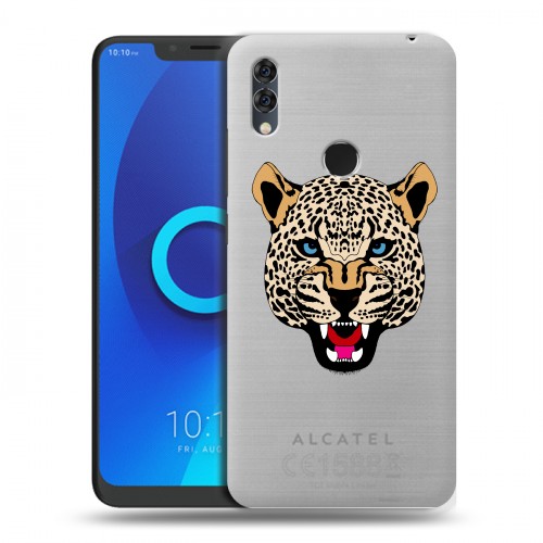 Дизайнерский силиконовый чехол для Alcatel 5V Прозрачные леопарды