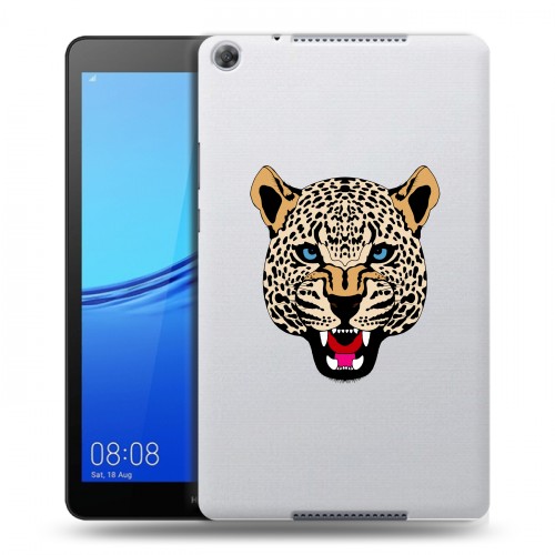 Дизайнерский силиконовый чехол для Huawei MediaPad M5 lite 8 Прозрачные леопарды