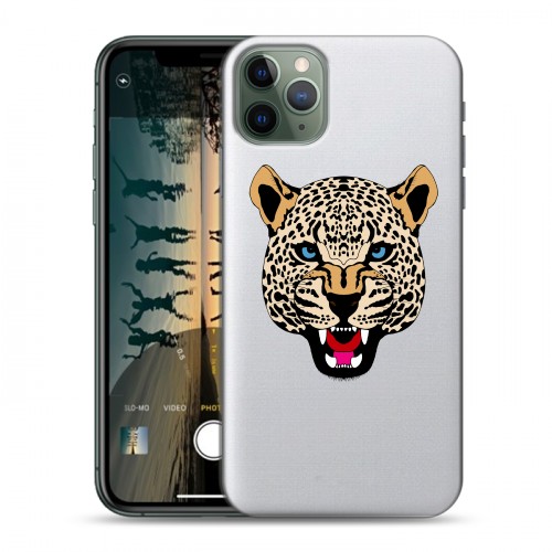 Дизайнерский пластиковый чехол для Iphone 11 Pro Max Прозрачные леопарды