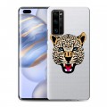 Дизайнерский пластиковый чехол для Huawei Honor 30 Pro Прозрачные леопарды