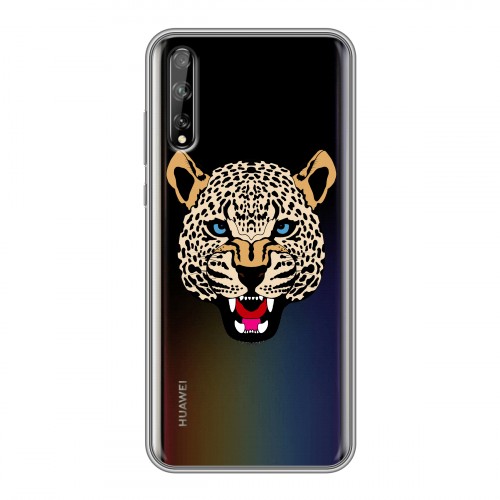 Дизайнерский силиконовый чехол для Huawei Y8p Прозрачные леопарды