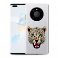 Дизайнерский пластиковый чехол для Huawei Mate 40 Pro Прозрачные леопарды