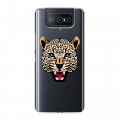 Дизайнерский силиконовый чехол для ASUS ZenFone 8 Flip Прозрачные леопарды