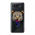 Дизайнерский силиконовый чехол для ASUS ROG Phone 5 Прозрачные леопарды