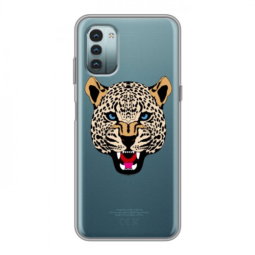 Дизайнерский пластиковый чехол для Nokia G11 Прозрачные леопарды