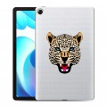 Дизайнерский силиконовый чехол для Realme Pad Прозрачные леопарды