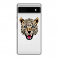 Дизайнерский пластиковый чехол для Google Pixel 6a Прозрачные леопарды