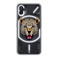 Дизайнерский силиконовый с усиленными углами чехол для Nothing Phone (1) Прозрачные леопарды