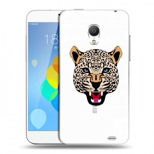Дизайнерский силиконовый чехол для  Meizu MX3 Прозрачные леопарды
