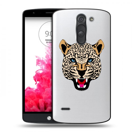Дизайнерский пластиковый чехол для LG G3 Stylus Прозрачные леопарды
