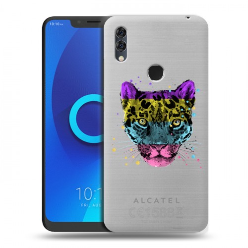 Дизайнерский силиконовый чехол для Alcatel 5V Прозрачные леопарды