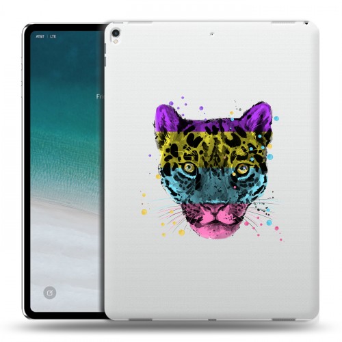 Дизайнерский силиконовый чехол для IPad Pro 12.9 (2018) Прозрачные леопарды