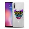 Дизайнерский силиконовый с усиленными углами чехол для Xiaomi Mi9 Прозрачные леопарды