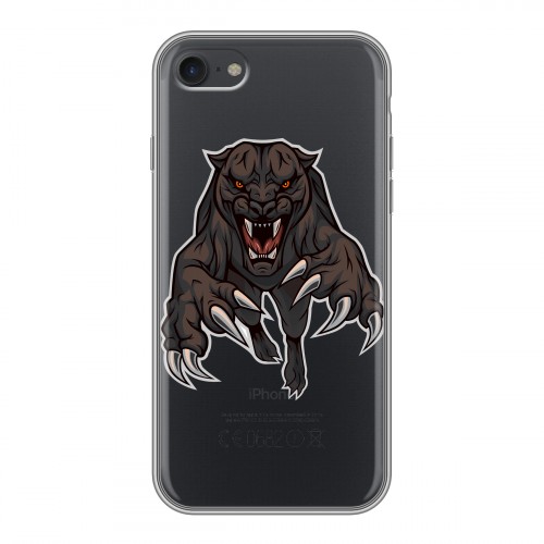 Дизайнерский силиконовый чехол для Iphone 7 Прозрачные леопарды