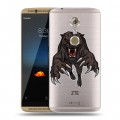 Дизайнерский пластиковый чехол для ZTE Axon 7 Прозрачные леопарды