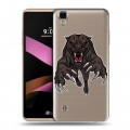 Дизайнерский пластиковый чехол для LG X Style Прозрачные леопарды