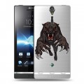 Дизайнерский пластиковый чехол для Sony Xperia S Прозрачные леопарды