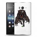 Дизайнерский пластиковый чехол для Sony Xperia acro S Прозрачные леопарды