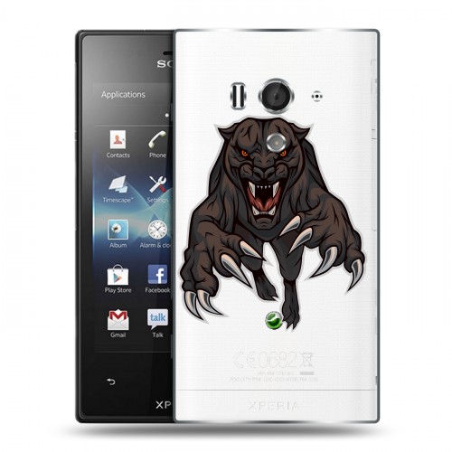 Дизайнерский пластиковый чехол для Sony Xperia acro S Прозрачные леопарды