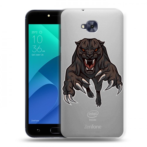 Дизайнерский пластиковый чехол для ASUS ZenFone 4 Selfie Прозрачные леопарды