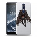 Дизайнерский пластиковый чехол для Nokia 5.1 Прозрачные леопарды