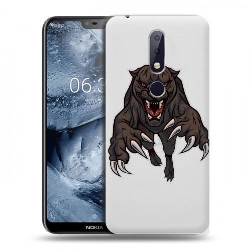 Дизайнерский пластиковый чехол для Nokia 6.1 Plus Прозрачные леопарды