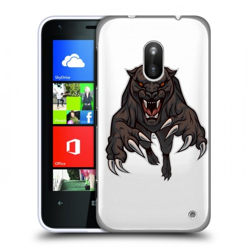 Дизайнерский пластиковый чехол для Nokia Lumia 620 Прозрачные леопарды