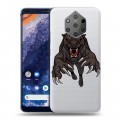 Дизайнерский силиконовый чехол для Nokia 9 PureView Прозрачные леопарды