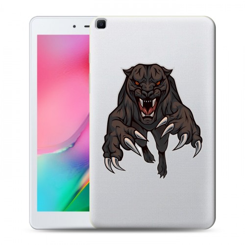 Дизайнерский силиконовый чехол для Samsung Galaxy Tab A 8.0 (2019) Прозрачные леопарды
