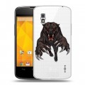 Дизайнерский пластиковый чехол для LG Google Nexus 4 Прозрачные леопарды