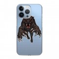 Дизайнерский силиконовый чехол для Iphone 13 Pro Прозрачные леопарды