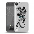 Полупрозрачный дизайнерский пластиковый чехол для HTC Desire 530 Прозрачные леопарды