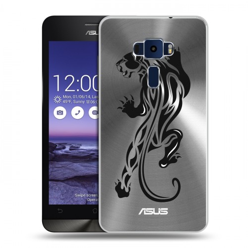 Полупрозрачный дизайнерский пластиковый чехол для Asus ZenFone 3 5.2 Прозрачные леопарды