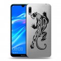 Полупрозрачный дизайнерский пластиковый чехол для Huawei Y6 (2019) Прозрачные леопарды