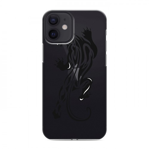 Полупрозрачный дизайнерский пластиковый чехол для Iphone 12 Mini Прозрачные леопарды