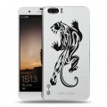 Полупрозрачный дизайнерский силиконовый чехол для Huawei Honor 6 Plus Прозрачные леопарды