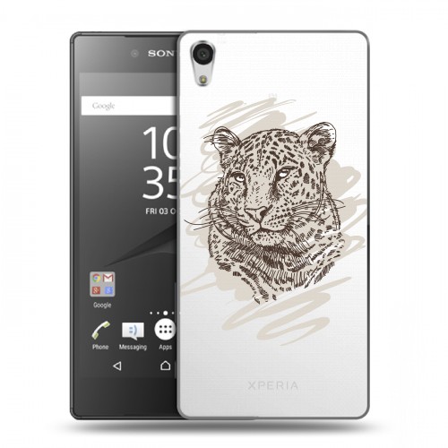 Дизайнерский пластиковый чехол для Sony Xperia Z5 Premium Прозрачные леопарды