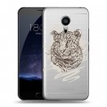Дизайнерский силиконовый чехол для Meizu Pro 5 Прозрачные леопарды