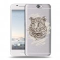 Дизайнерский пластиковый чехол для HTC One A9 Прозрачные леопарды