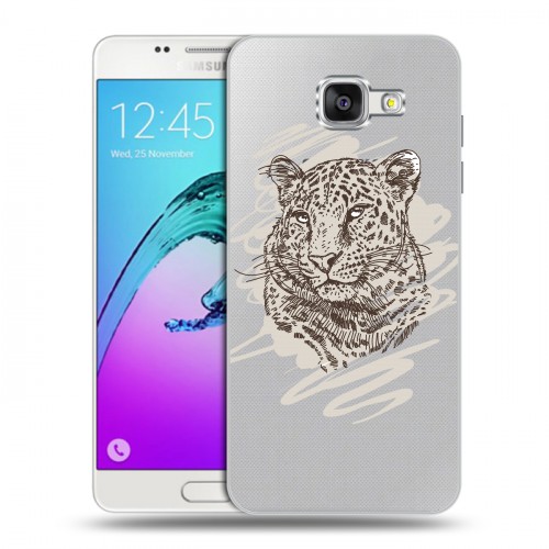 Дизайнерский силиконовый чехол для Samsung Galaxy A5 (2016) Прозрачные леопарды