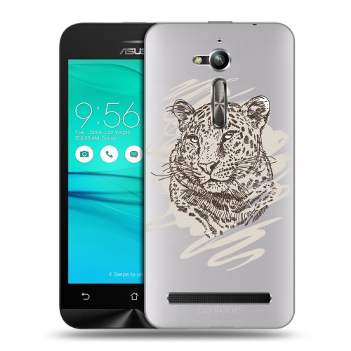 Дизайнерский пластиковый чехол для ASUS ZenFone Go ZB500KL Прозрачные леопарды