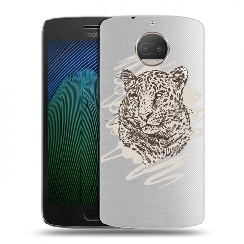 Дизайнерский пластиковый чехол для Motorola Moto G5s Plus Прозрачные леопарды