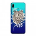 Дизайнерский пластиковый чехол для Huawei P Smart (2019) Прозрачные леопарды
