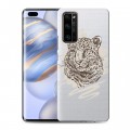 Дизайнерский силиконовый чехол для Huawei Honor 30 Pro Прозрачные леопарды