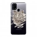 Дизайнерский силиконовый чехол для Samsung Galaxy M31 Прозрачные леопарды