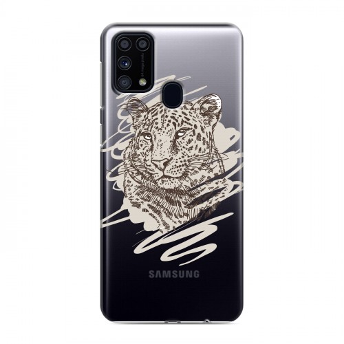 Дизайнерский силиконовый чехол для Samsung Galaxy M31 Прозрачные леопарды