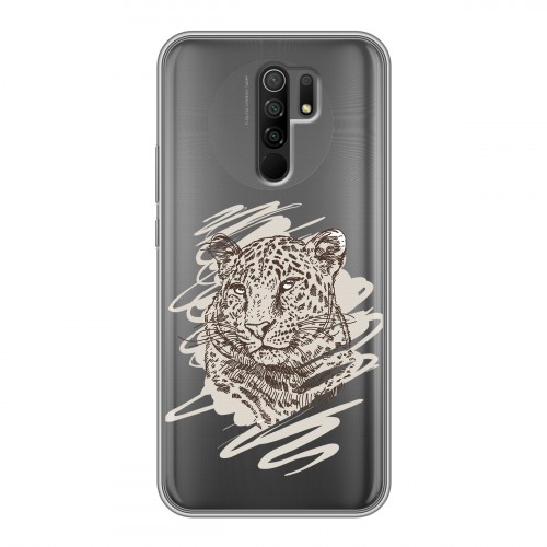 Дизайнерский пластиковый чехол для Xiaomi RedMi 9 Прозрачные леопарды